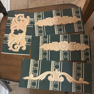 Lot of Four Wood Appliqué Carved Only Accent Molding